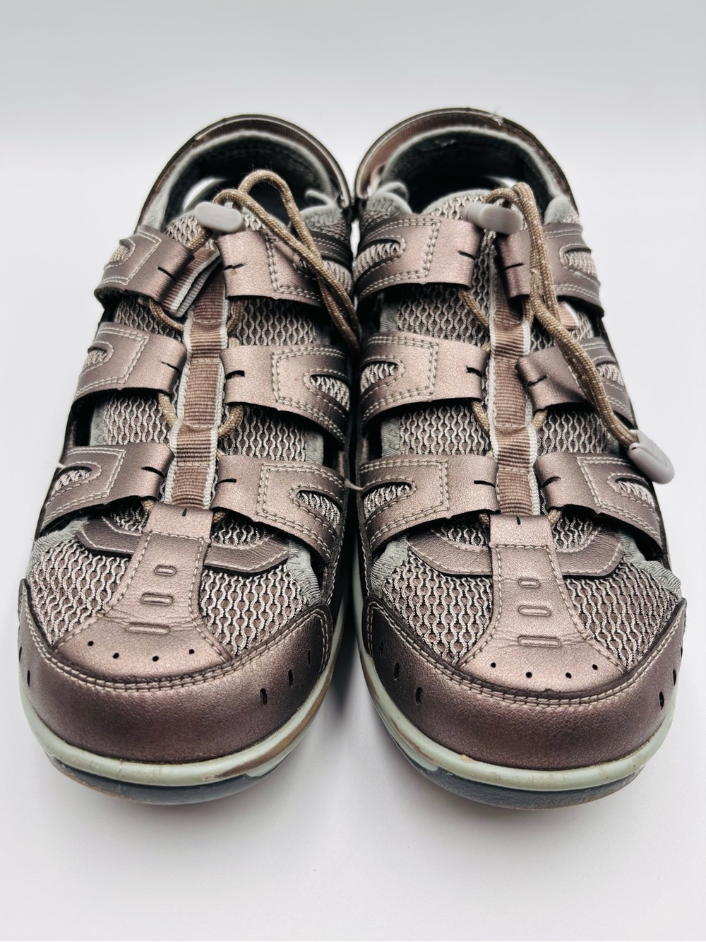 Orthofeet Verona Sandals Womens Size 11W Metallic Pewter Casual Orthopedic Shoe